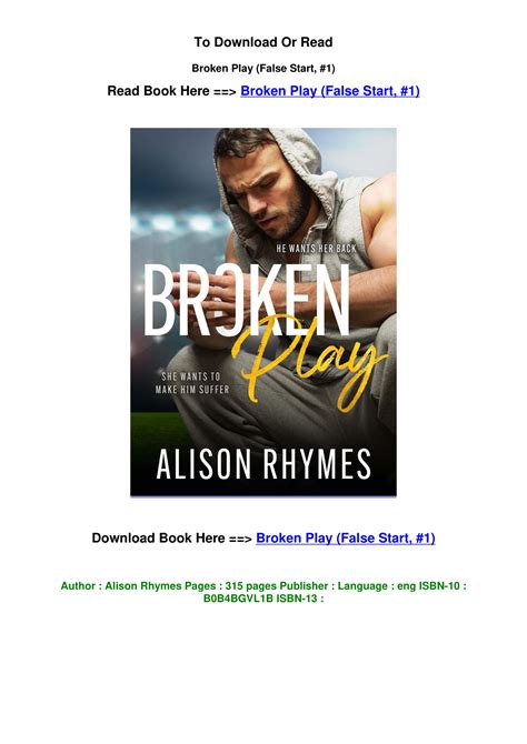 Its a redemption story that I honestly thought was impossible to write. . Broken play alison rhymes read online free